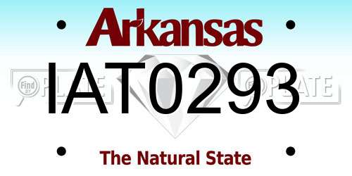 IAT0293 Arkansas License Plate