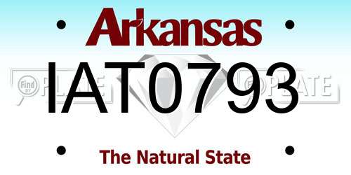 IAT0793 Arkansas License Plate
