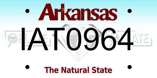 IAT0964 Arkansas License Plate