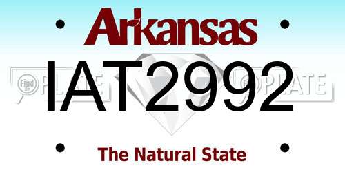 IAT2992 Arkansas License Plate