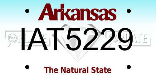 IAT5229 Arkansas License Plate