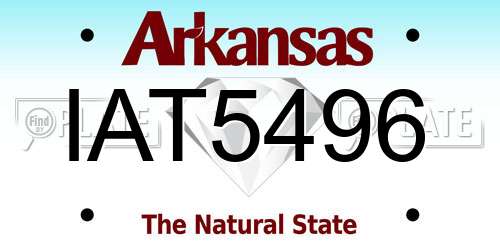 IAT5496 Arkansas License Plate