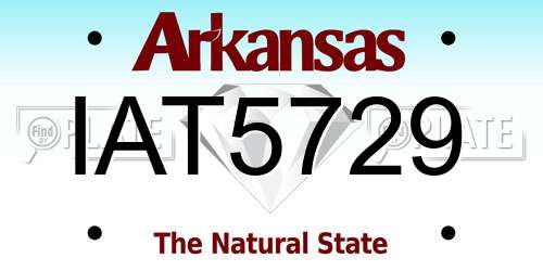 IAT5729 Arkansas License Plate
