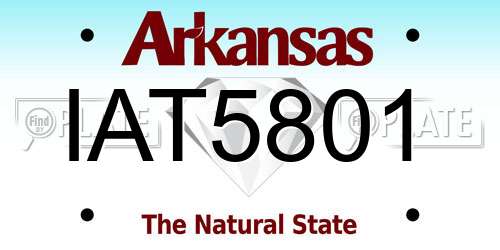 IAT5801 Arkansas License Plate