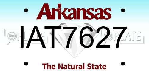 IAT7627 Arkansas License Plate