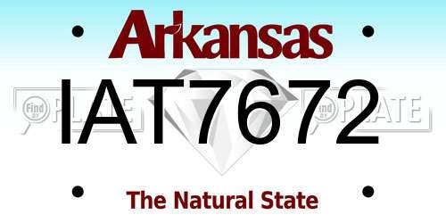IAT7672 Arkansas License Plate