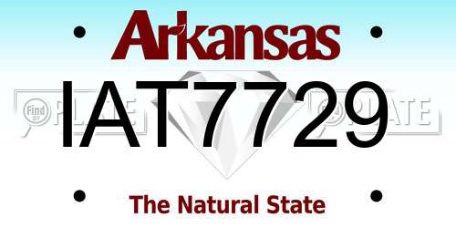 IAT7729 Arkansas License Plate