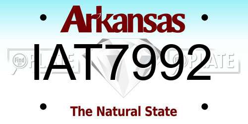 IAT7992 Arkansas License Plate