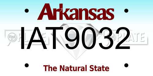 IAT9032 Arkansas License Plate
