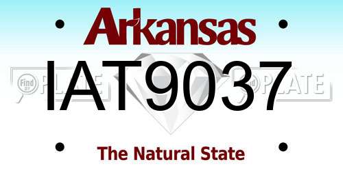 IAT9037 Arkansas License Plate