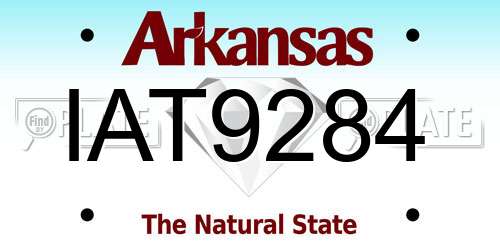 IAT9284 Arkansas License Plate