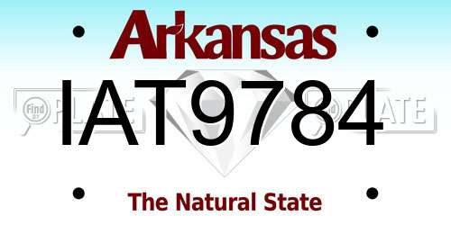 IAT9784 Arkansas License Plate