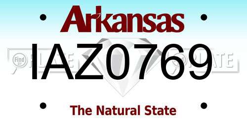 IAZ0769 Arkansas License Plate