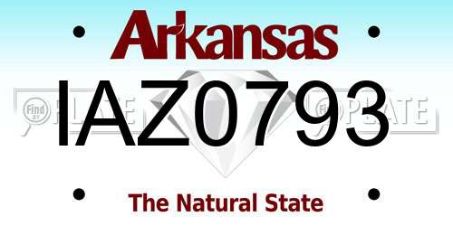 IAZ0793 Arkansas License Plate