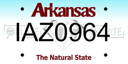 IAZ0964 Arkansas License Plate