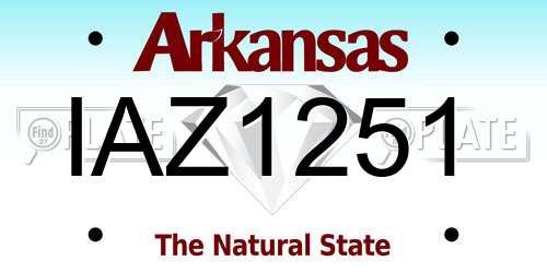 IAZ1251 Arkansas License Plate