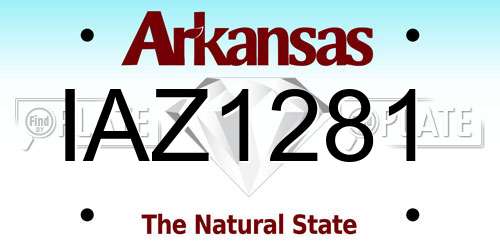 IAZ1281 Arkansas License Plate