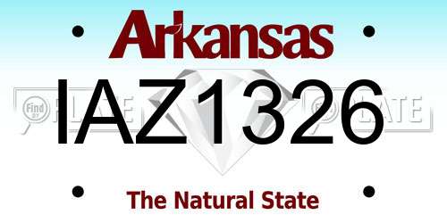 IAZ1326 Arkansas License Plate