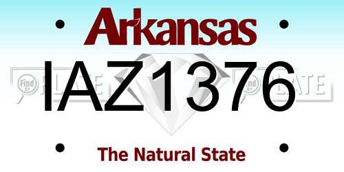IAZ1376 Arkansas License Plate