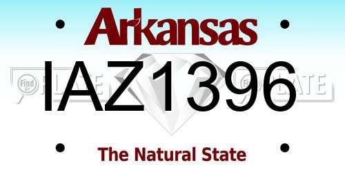 IAZ1396 Arkansas License Plate