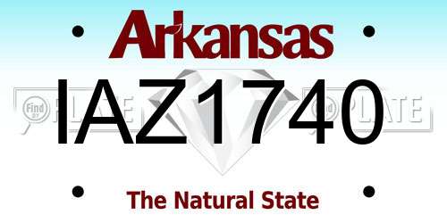 IAZ1740 Arkansas License Plate