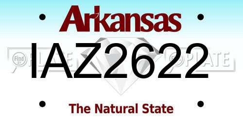 IAZ2622 Arkansas License Plate