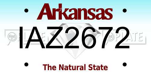 IAZ2672 Arkansas License Plate