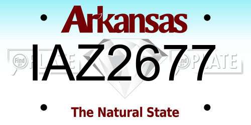 IAZ2677 Arkansas License Plate