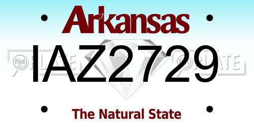IAZ2729 Arkansas License Plate
