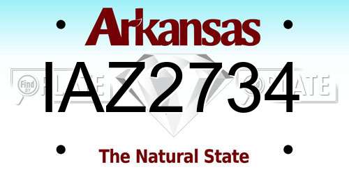 IAZ2734 Arkansas License Plate