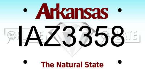 IAZ3358 Arkansas License Plate