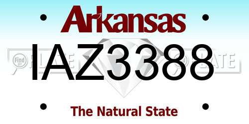 IAZ3388 Arkansas License Plate
