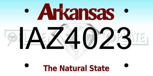 IAZ4023 Arkansas License Plate