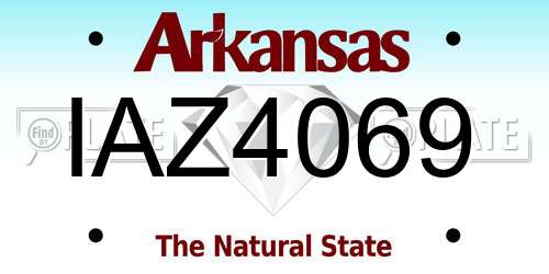 IAZ4069 Arkansas License Plate