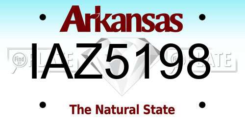 IAZ5198 Arkansas License Plate