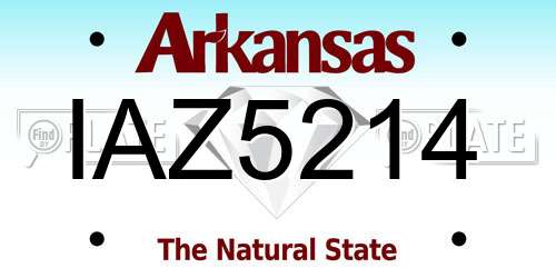IAZ5214 Arkansas License Plate