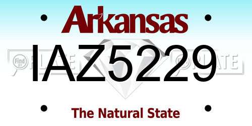 IAZ5229 Arkansas License Plate