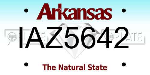 IAZ5642 Arkansas License Plate