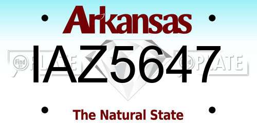 IAZ5647 Arkansas License Plate