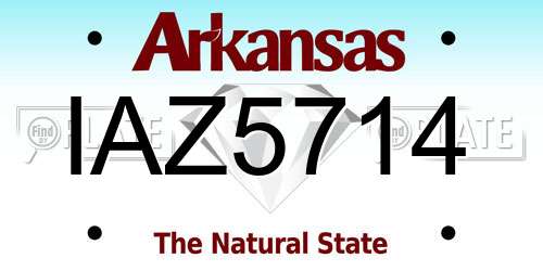 IAZ5714 Arkansas License Plate