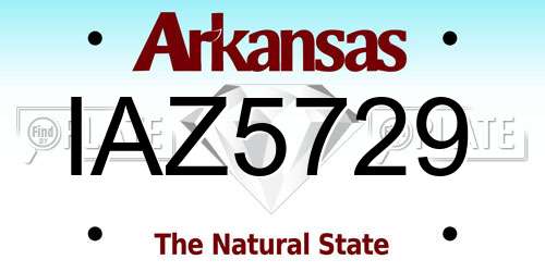 IAZ5729 Arkansas License Plate