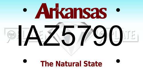 IAZ5790 Arkansas License Plate