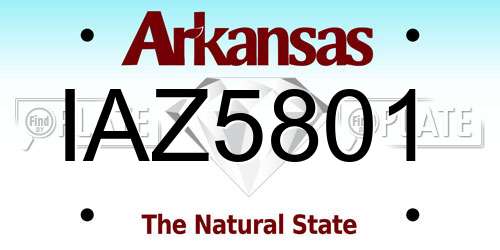IAZ5801 Arkansas License Plate