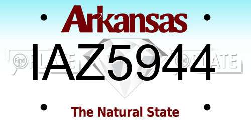 IAZ5944 Arkansas License Plate