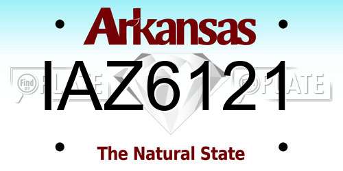 IAZ6121 Arkansas License Plate