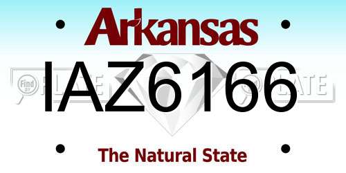 IAZ6166 Arkansas License Plate