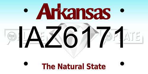 IAZ6171 Arkansas License Plate