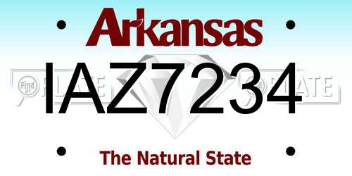 IAZ7234 Arkansas License Plate