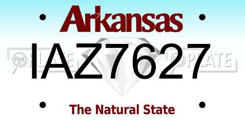 IAZ7627 Arkansas License Plate
