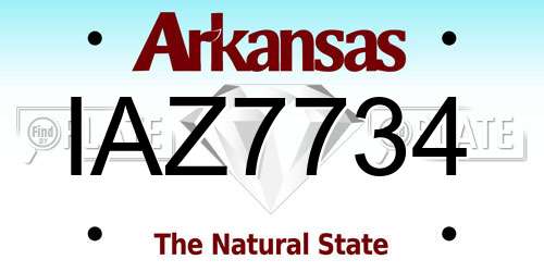IAZ7734 Arkansas License Plate